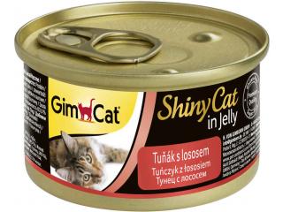 GIMCAT SHINYCAT консервы для кошек из тунца с лососем в желе, 70г