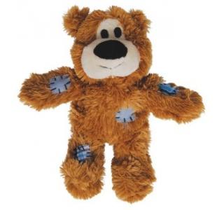 Игрушка KONG WildKnots для собак мелких пород "Мишка" 10 см, плюш с канатом внутри