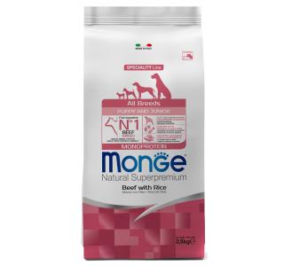 Monge Dog Monoprotein Puppy&Junior корм для щенков всех пород говядина с рисом 2,5 кг