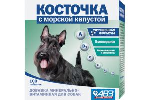 Косточка с морской капустой, минерально-витаминная добавка для собак, уп. 100 табл.
