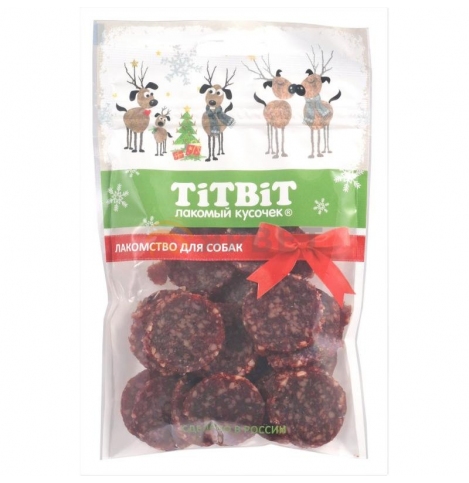 TiTBiT Нарезка Бергамо для собак (Новогодняя коллекция), 80 г