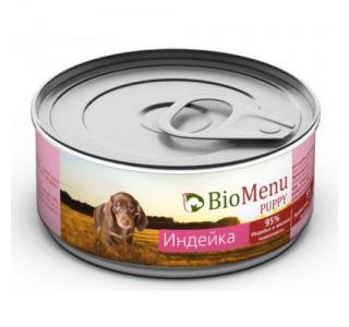 BioMenu PUPPY Консервы для ЩЕНКОВ Индейка 95%-МЯСО 100гр
