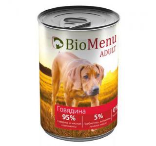 BioMenu ADULT Консервы для собак Говядина 95%-МЯСО 410гр