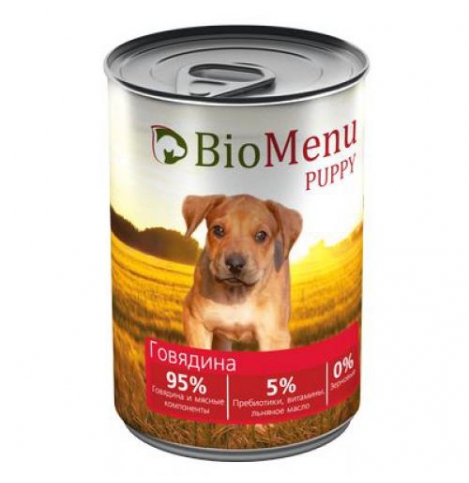 BioMenu PUPPY Консервы для ЩЕНКОВ Говядина 95%-МЯСО 410гр