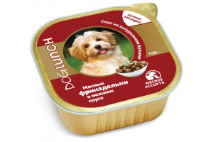 DOG LUNCH консервы для собак Мясные фрикадельки в нежном соусе, 150 г