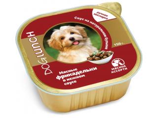 DOG LUNCH консервы для собак Мясные фрикадельки в нежном соусе, 150 г