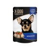 X-DOG Корм консервированный полнорационный для взрослых собак. Кусочки в соусе из курицы и белой рыбы, 85г