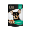 X-DOG Корм консервированный полнорационный для взрослых собак. Кусочки в соусе из курицы и кролика, 85г