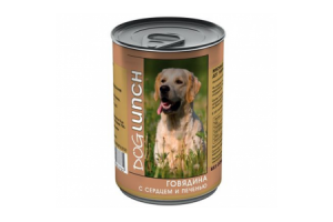 Dog Lunch консервы для собак (Говядина с Сердцем и Печенью в желе), 410г