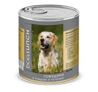 Dog Lunch (Дог Ланч) консервы для собак (Говядина с Рубцом и Печенью в желе), 750г