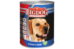Зоогурман БигДог (BigDog Grain line), Консервы для собак Ягнёнок с рисом, 850г