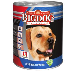 Зоогурман БигДог (BigDog Grain line), Консервы для собак Ягнёнок с рисом, 850г