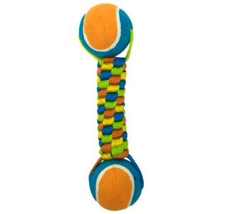 Petpark игрушка для собак Плетенка с двумя теннисными мячами 6 см