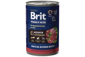 Brit Premium by Nature консервы с мясным ассорти с потрошками для собак всех пород