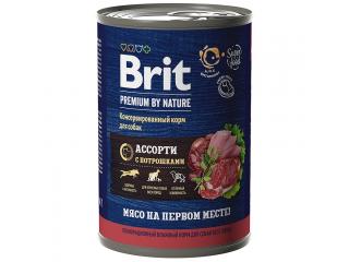 Brit Premium by Nature консервы с мясным ассорти с потрошками для собак всех пород