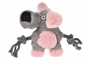 HomePet Игрушка для собак Собачка плюш с канатами с пищалкой, 22 х 16 см