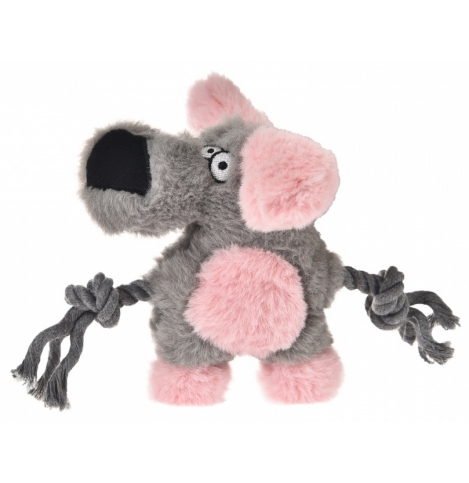 HomePet Игрушка для собак Собачка плюш с канатами с пищалкой, 22 х 16 см