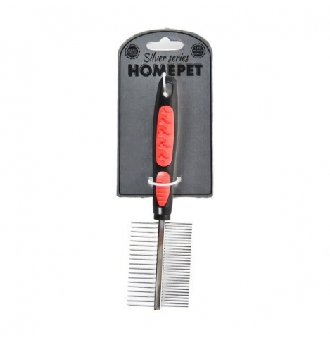 HOMEPET SILVER SERIES 20 см х 5 см расческа металлическая двухсторонняя