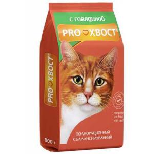 Прохвост "Говядина" Сухой корм для кошек , 800г