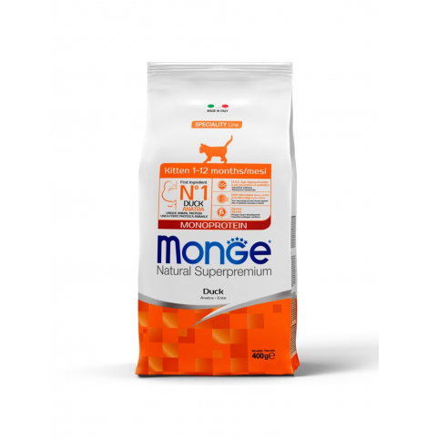 Monge Cat Speciality Line Monoprotein Сухой корм для котят и беременных кошек из утки, 400 г