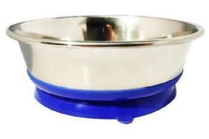 HOMEPET Premium 1,8 л миска для домашних животных металлическая на синей силиконовой подставке с присоской