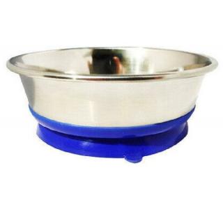HOMEPET Premium 1,8 л миска для домашних животных металлическая на синей силиконовой подставке с присоской