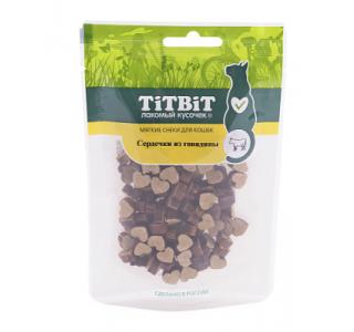 TiTBiT Мягкие снеки для кошек Сердечки из говядины 40 г