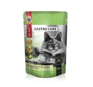 Secret For Pets Gastro care для кошек  с чувствительным пищеварением кусочки с говядиной в соусе, 85г