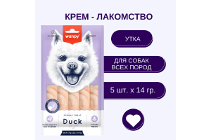 Wanpy Dog Крем лакомство для собак "нежное пюре" из утки, 1шт - 14г