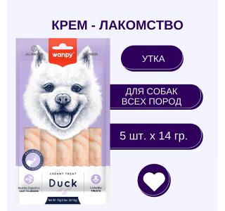 Wanpy Dog Крем лакомство для собак "нежное пюре" из утки, 1шт - 14г
