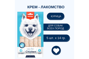 Wanpy Dog Крем лакомство для собак "нежное пюре" из курицы, 1 шт - 14г