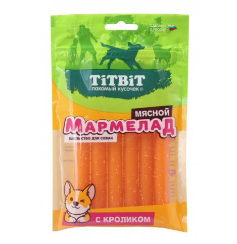 TiTBiT Мармелад мясной лакомство для собак с кроликом, 120 г