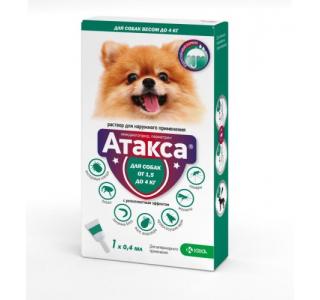 Атакса капли для собак 1,5-4 кг, 0,4 мл