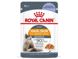 Royal Canin HAIR & SKIN CARE (ХЭЙР ЭНД СКИН КЭА) Корм для взрослых кошек (тонкие ломтики в желе), 85г