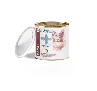 New Element Консервированный корм для собак 3 Renal индейка, 340г