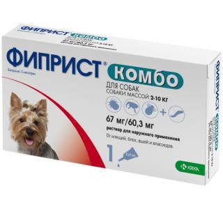 KRKA Фиприст Комбо для собак 2-10 кг, капли на холку, 0,67 мл, № 1