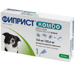 KRKA Фиприст Комбо для собак 10-20 кг, капли на холку, 1,34 мл, № 1