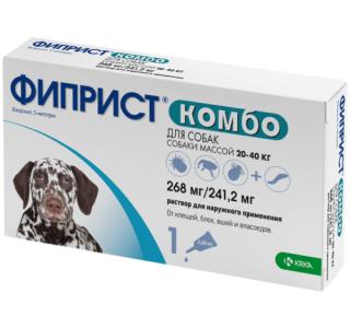 KRKA Фиприст Комбо для собак 20-40 кг, капли на холку, 2,68 мл, № 1