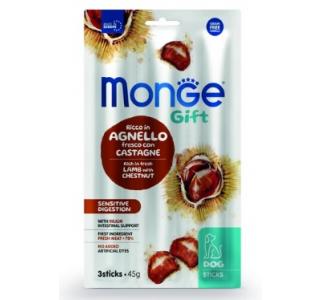 Monge Gift Sensitive digestion лакомство для собак всех пород "Мягкие палочки" со свежим ягненком и каштаном для чувствительного пищеварения, 15г