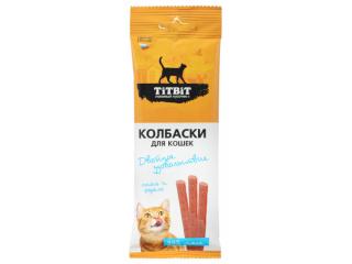 TiTBiT Колбаски для кошек Двойное удовольствие (с лососем и форелью), 45 г