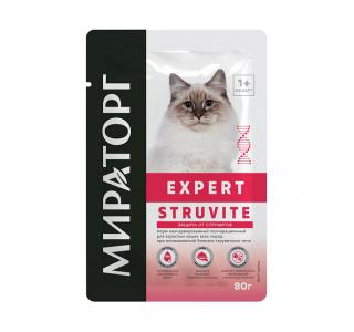 МИРАТОРГ Expert Struvite Корм консервированный для взрослых кошек при мочекаменной болезни струвитного типа, 85 г