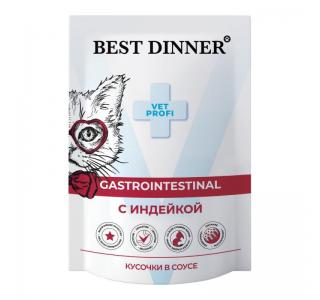 Best Dinner Пауч Exclusive Vet Profi Gastro Intestinal для взрослых кошек, кусочки в соусе, с индейкой, 85 г