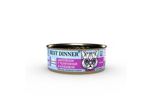 Best Dinner Urinary Exclusive Vet Profi Консервированный корм для кошек, цыпленок с телятиной и клюквой, 100 г