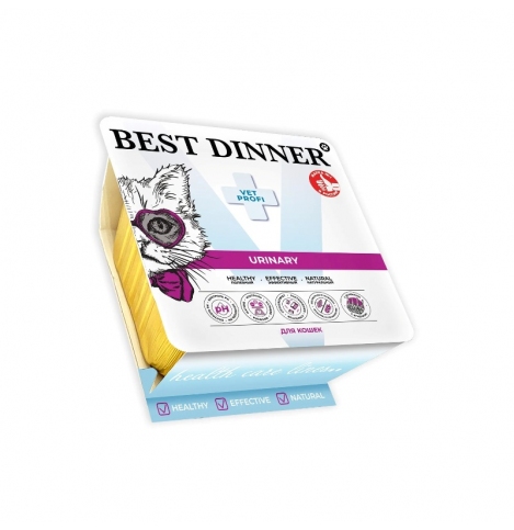 Best Dinner Urinary Vet Profi Консервированный корм для кошек для профилактики мочекаменной болезни, паштет с ягненком, 100г