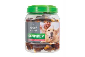 ОЛИВЕР Лакомство для собак Дольки яблока с уткой, 1 шт