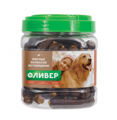 ОЛИВЕР Лакомство для собак Мясные колбаски из говядины, 1 шт