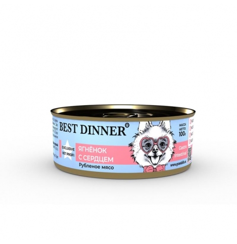 Best Dinner Gastro Intestinal Exclusive Vet Profi Консервированный корм для собак, ягненок с сердцем, 100 г