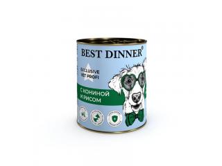 Best Dinner Hypoallergenic Exclusive Vet Profi Консервированный корм для собак, с кониной и рисом, 340 г