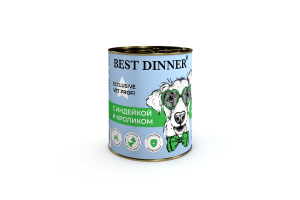 Best Dinner Hypoallergenic Exclusive Vet Profi Консервированный корм для собак, с индейкой и кроликом, 340 г