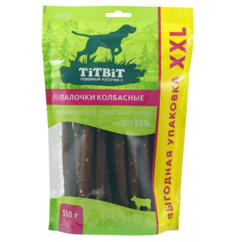 TiTBiT Палочки колбасные для собак всех пород XXL, 1 штука